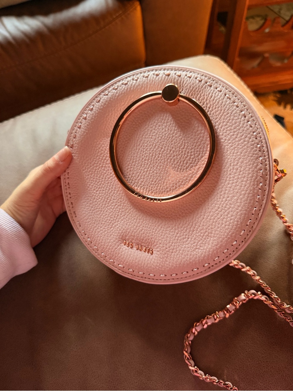 Ted Baker Maddie Stab Stitch Circle Crossbody Bag — Light Pink — NWT